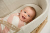 Blush Pink Knitted Bamboo Pram Blanket The Bamboo Baby Company