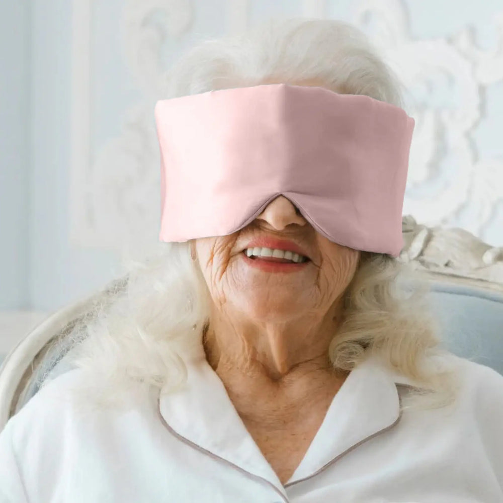 Blush Pink Silk Velcro Eye Mask Snooozeworld