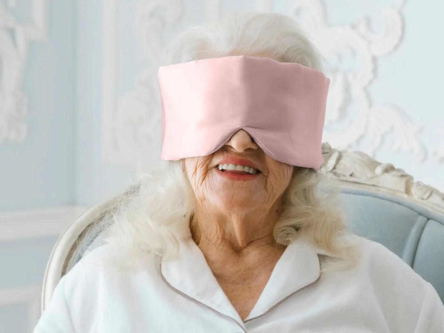 Blush Pink Silk Velcro Eye Mask Snooozeworld