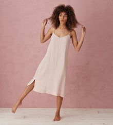  Blush Pink Alice 100% Linen Cami Nightie The Secret Linen Store