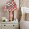 RASPBERRY and GREEN IKAT LAMPSHADES  - LOW in STOCK