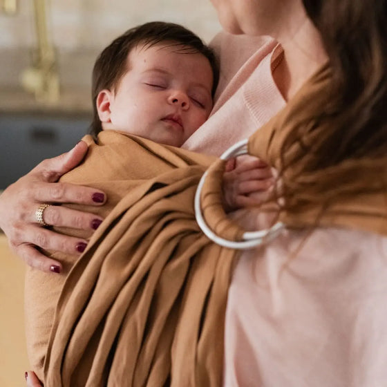 Boba Ring Sling Baby Carrier Rye Brown Tutti Bambini