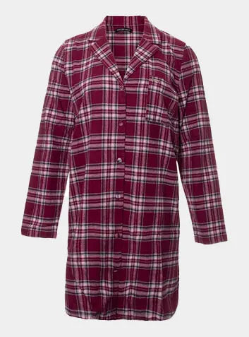 Bordeaux Plaid Nightshirt Pretty You London