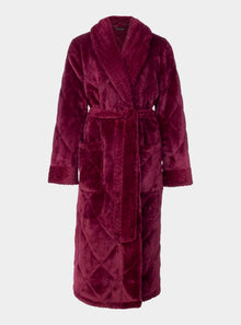  Bordeaux Quilted Velour Robe