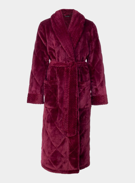 Bordeaux Quilted Velour Robe