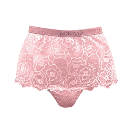 Born in Ukraine High Waist Lace Briefs Pink NOKAYA