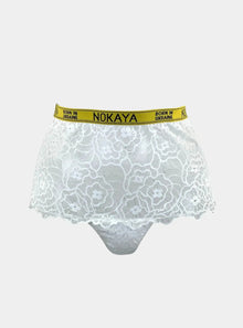  Born in Ukraine High Waist Lace Briefs White NOKAYA