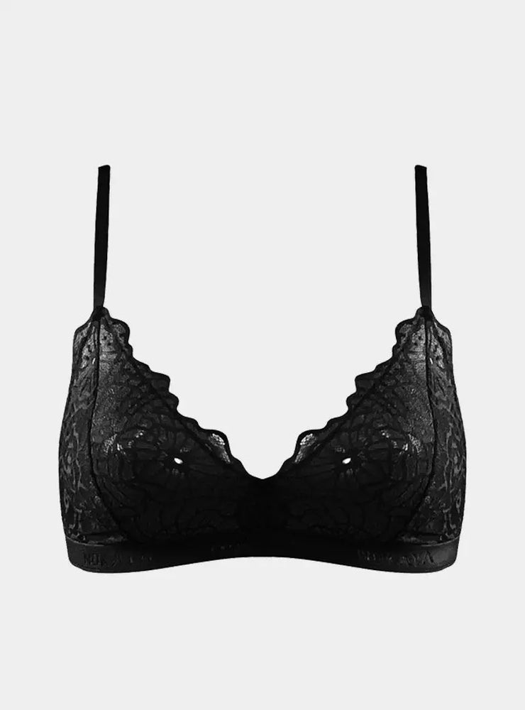 Born in Ukraine Image Lace Bralette Black NOKAYA