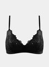 Born in Ukraine Image Lace Bralette Black NOKAYA