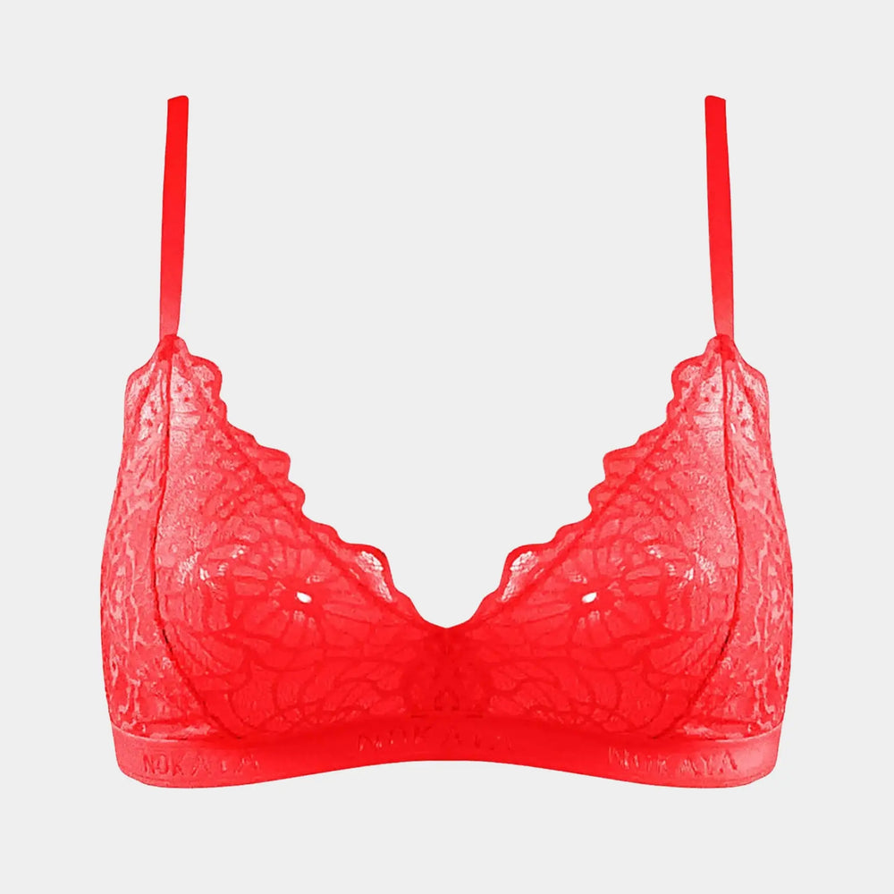 Born in Ukraine Image Lace Bralette Red NOKAYA