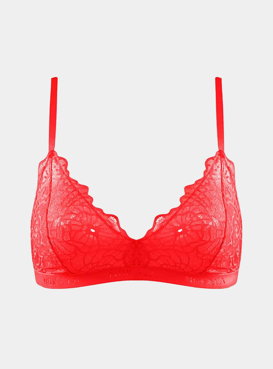 Born in Ukraine Image Lace Bralette Red NOKAYA