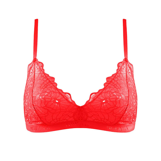 Born in Ukraine Image Lace Bralette Red NOKAYA