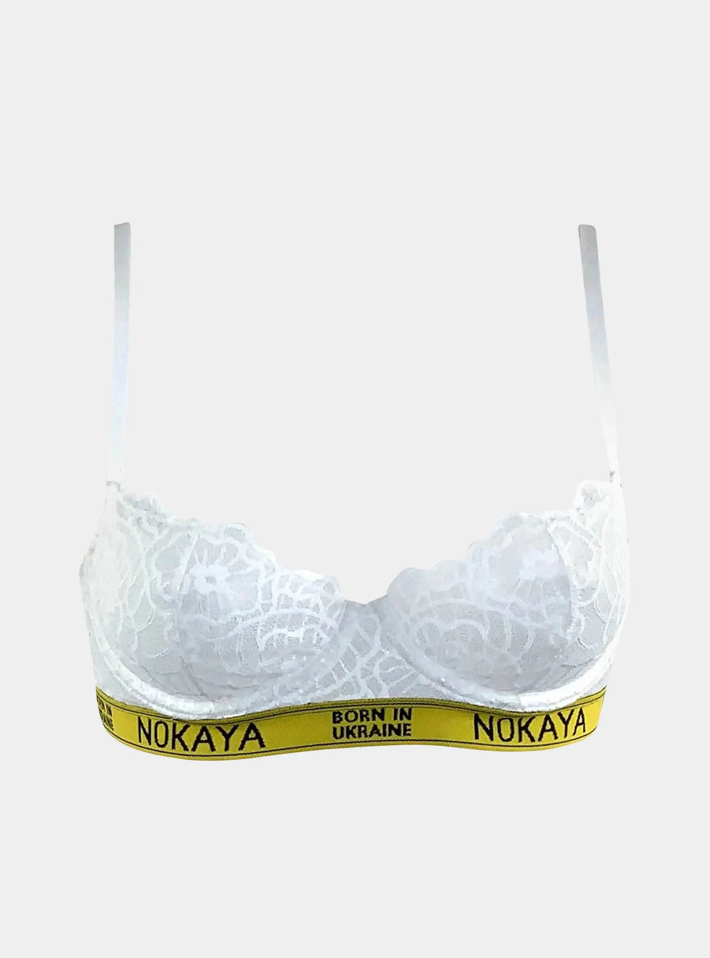 Born in Ukraine Lace Balcony Bra White NOKAYA