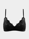 Born in Ukraine Image Lace Bralette Black NOKAYA