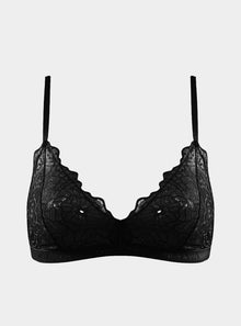  Born in Ukraine Image Lace Bralette Black NOKAYA