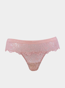  Born in Ukraine Lace Thong Pink