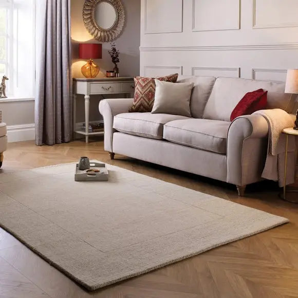 Boston Wool Border Rug Dunelm