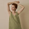 Botanical Green Gingham Linen Nightdress Piglet