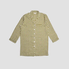  Botanical Green Gingham Linen Nightshirt Piglet