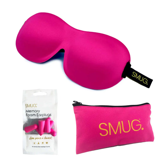 Bright Pink Contoured 3D Blackout Sleep Mask SMUG