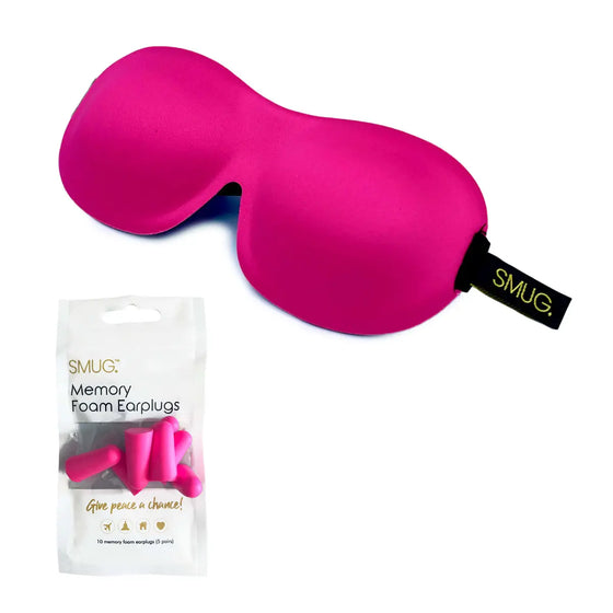 Bright Pink Contoured 3D Blackout Sleep Mask SMUG