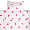 Bright Pink Star Toddler Cot Bed Duvet Set Lulu and Nat