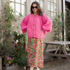 Brigit Heart Stitch Oversized Balloon Sleeve Cardigan - Pink Cara & The Sky