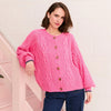 Brigit Heart Stitch Oversized Balloon Sleeve Cardigan - Pink Cara & The Sky