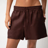 Brown Heavy Linen Shorts Perfect Days - Myza