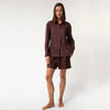 Brown Heavy Linen Shorts Perfect Days - Myza