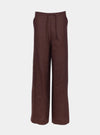 Brown Heavy Linen Wide-Leg Pants Perfect Days NOKAYA