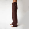 Brown Heavy Linen Wide-Leg Pants Perfect Days - Myza