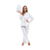 Brushed Cotton Long Pyjama Set, White Snooozeworld