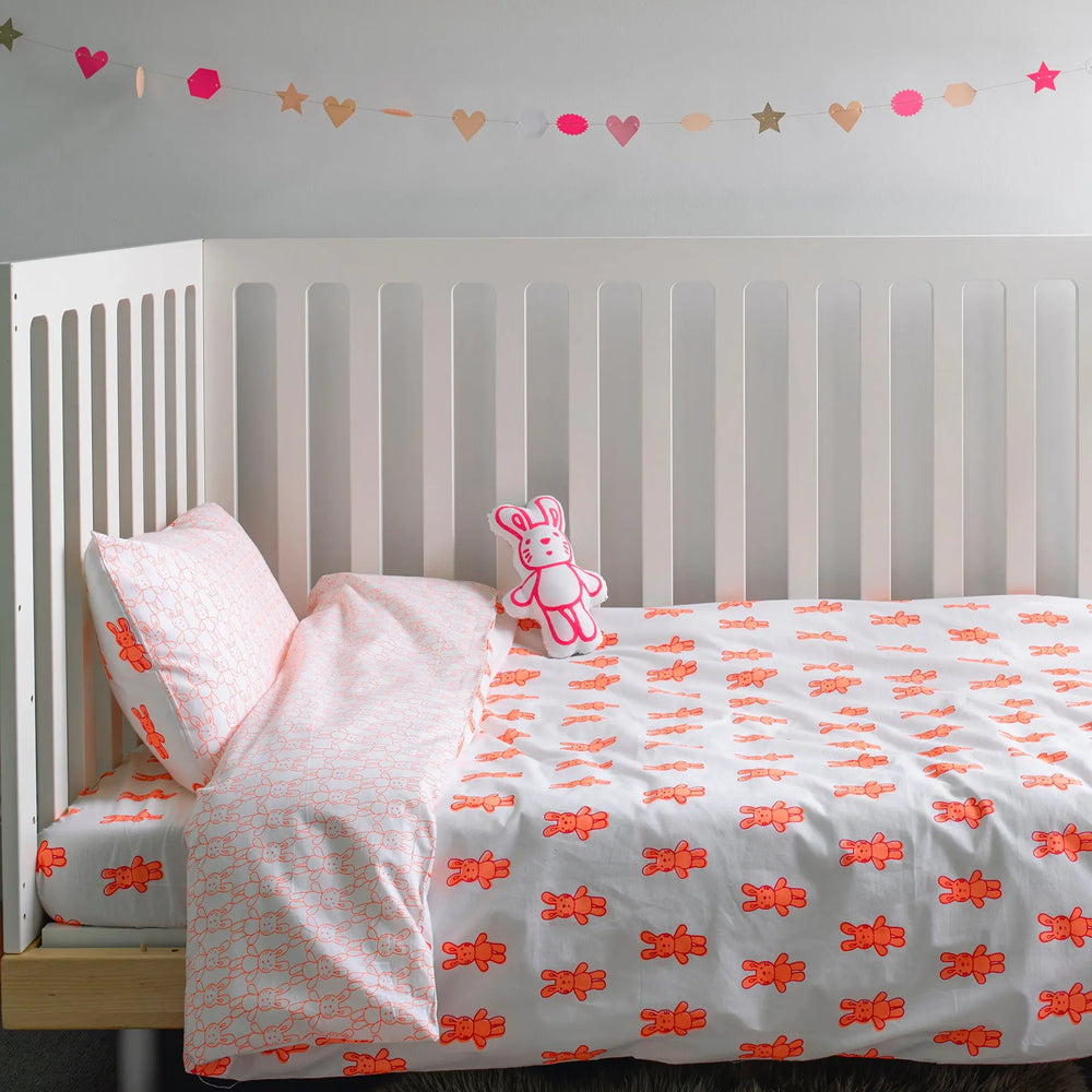 Bunny Rabbit Toddler Cot Bed Duvet Set Lulu and Nat