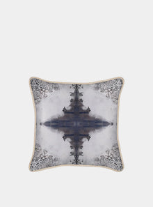  Burano Lace White and Purple Greys Silk Cushion Long Studio Design