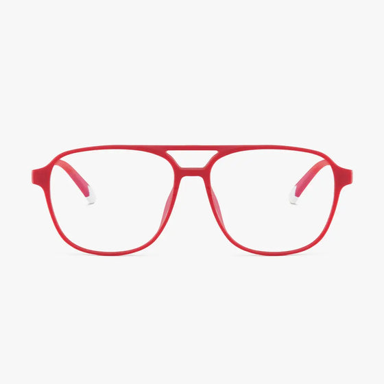 Burgundy Red Brad Glasses Barner