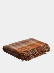  Burnt Orange Check Cabin Wool Blanket Piglet