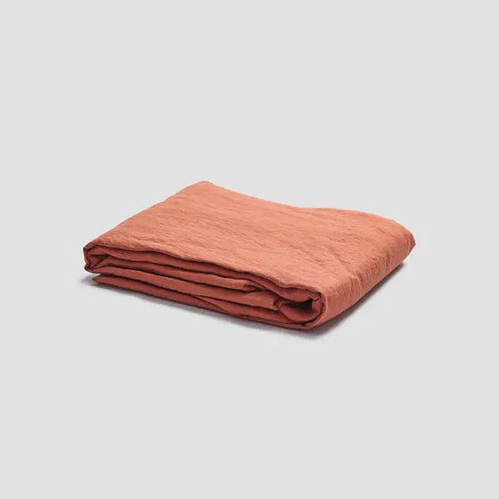 Burnt Orange Linen Fitted Sheet Piglet