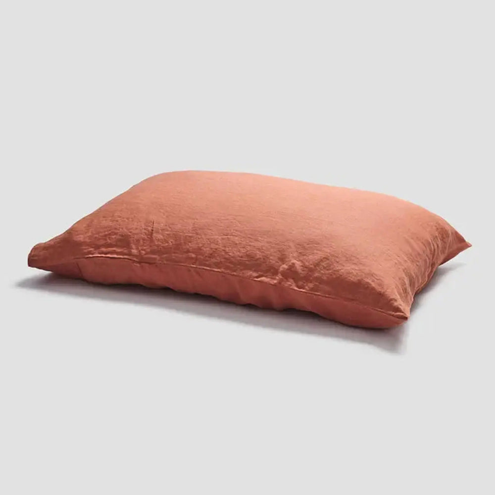 Burnt Orange Linen Pillowcases (Pair) Piglet