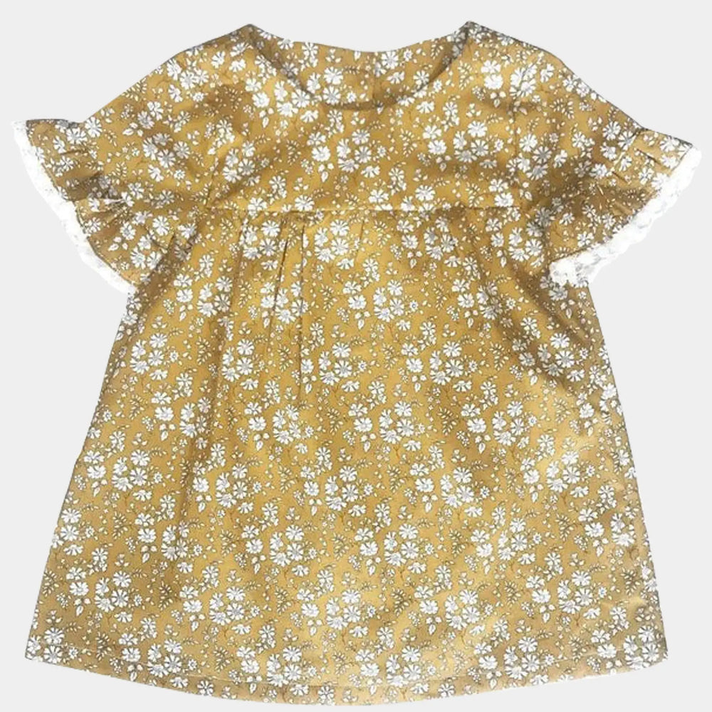 CAPEL MUSTARD Liberty Short Sleeve Dress Coco & Wolf