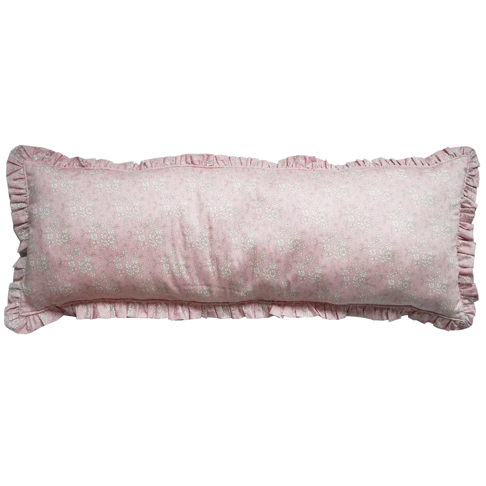 CAPEL PINK Liberty Ruffle Bolster Lumbar Cushion Coco & Wolf