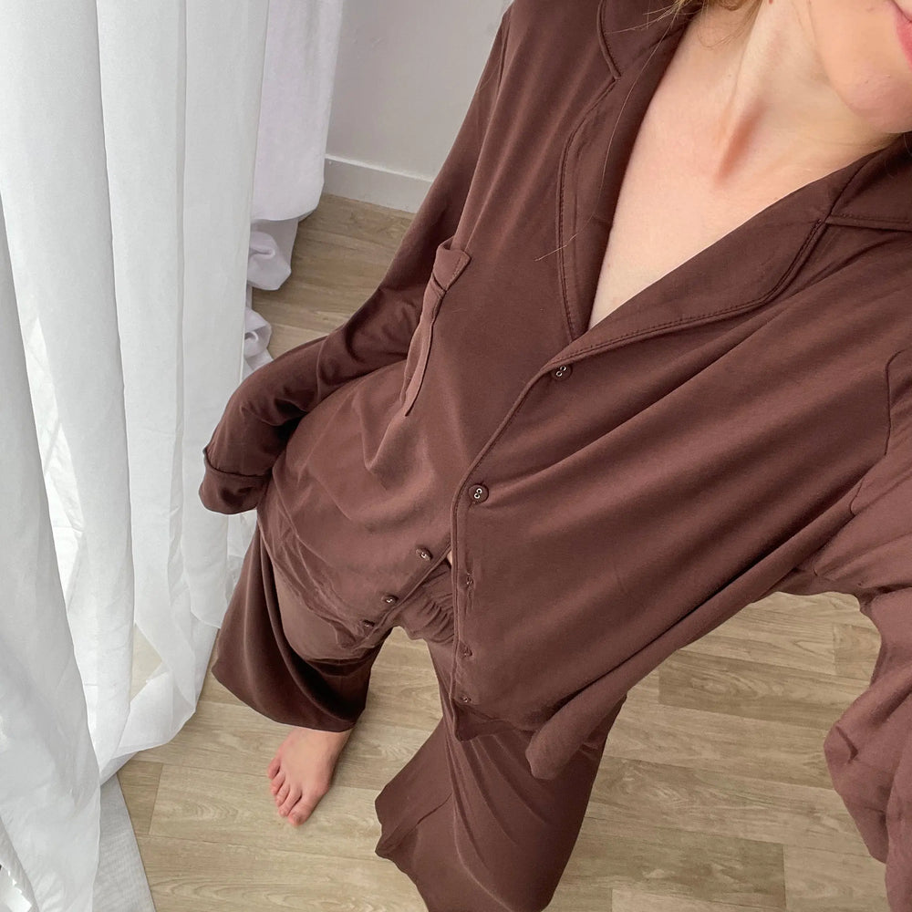 CHARLOTTE Modal Pyjamas in CHOCOLATE Pour Gaia Atelier