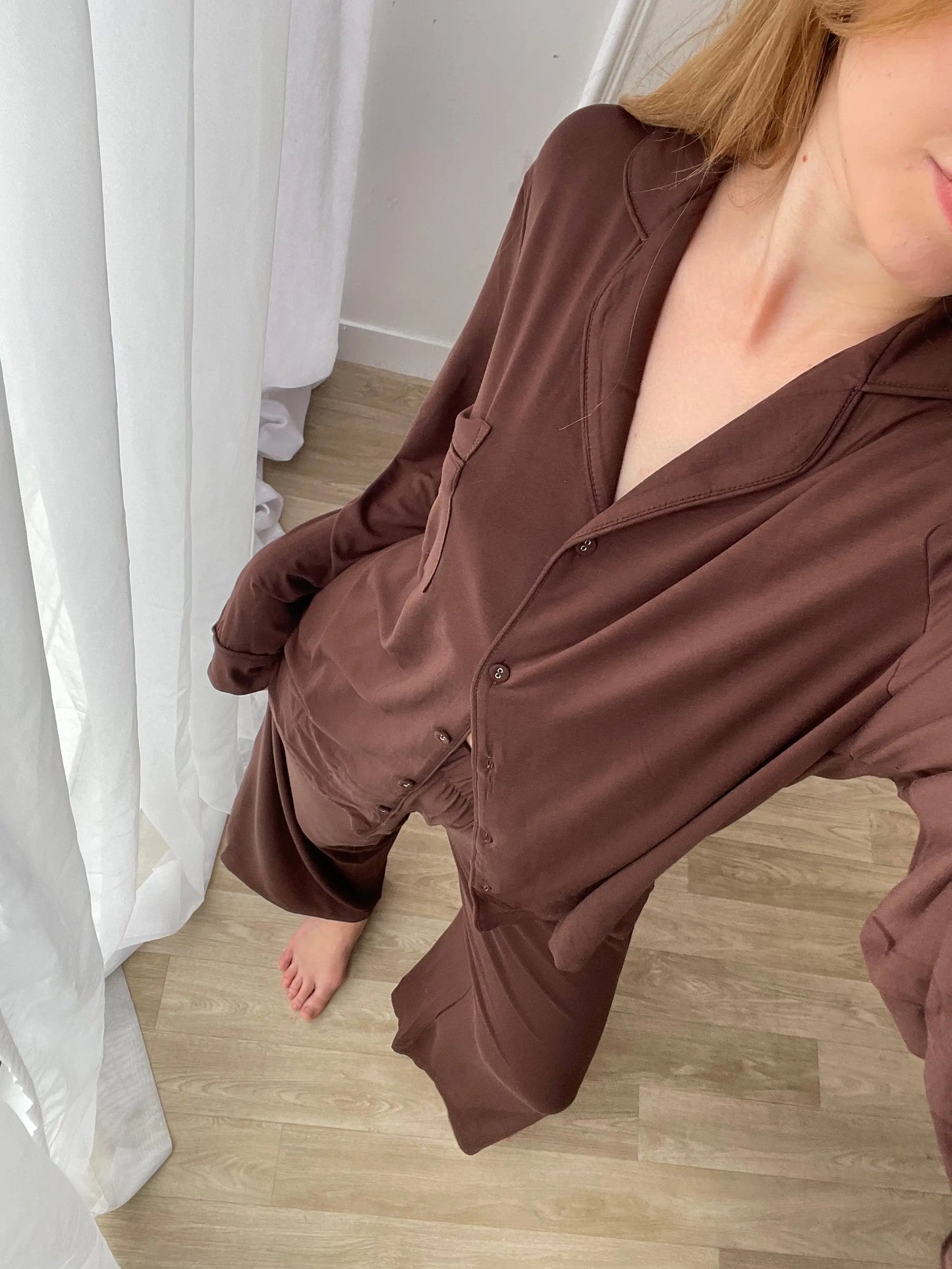 CHARLOTTE Modal Pyjamas in CHOCOLATE Pour Gaia Atelier