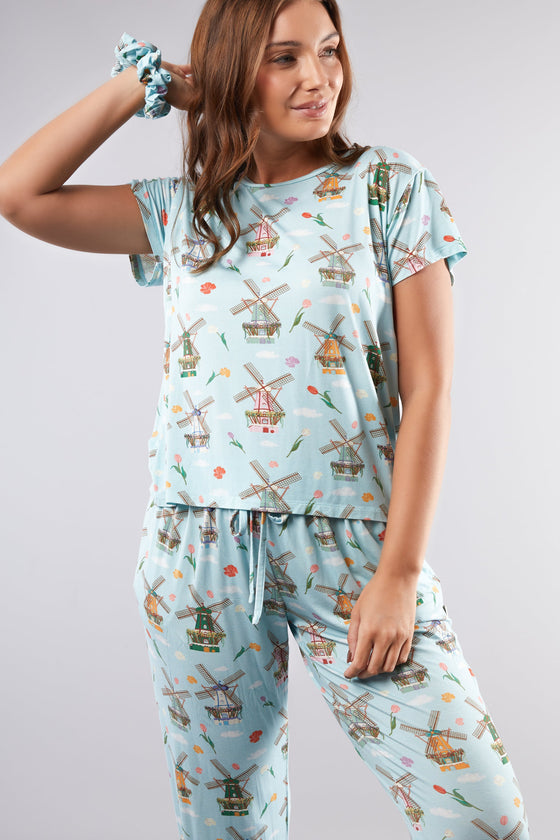 Dutch Windmills T-Shirt Pyjama Trouser Set Cosy Collective