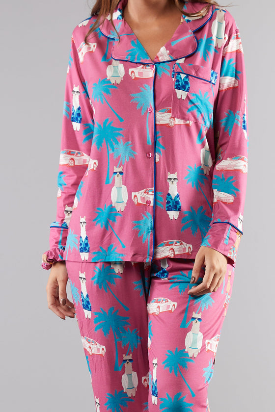 Miami Vice Alpacas Classic Pyjama Trouser Set Cosy Collective