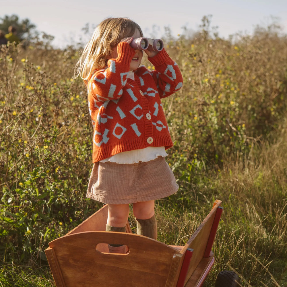 CUT and STICK KID'S CARDIGAN - ORANGE Talou