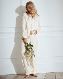  Ivory Lace Trim Long Pyjama Set Chelsea Peers