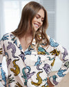 Colourful Crocodiles Print Button Up Long Pyjama Set Chelsea Peers