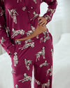 Dalmation Dog Print Button Up Long Pyjama Set Chelsea Peers