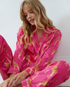 Pink Satin Giraffe Print Long Pyjama Set Chelsea Peers